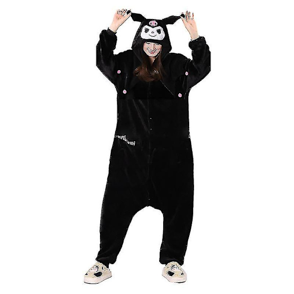 Kuromi Cosplay Kostym Kvinnor Kigurumi Pyjamas Halloween Cartoon Onesies Barn Kawaii Flanell Hemkläder För Semesterfest Flickor Present kuromi Kuromi L