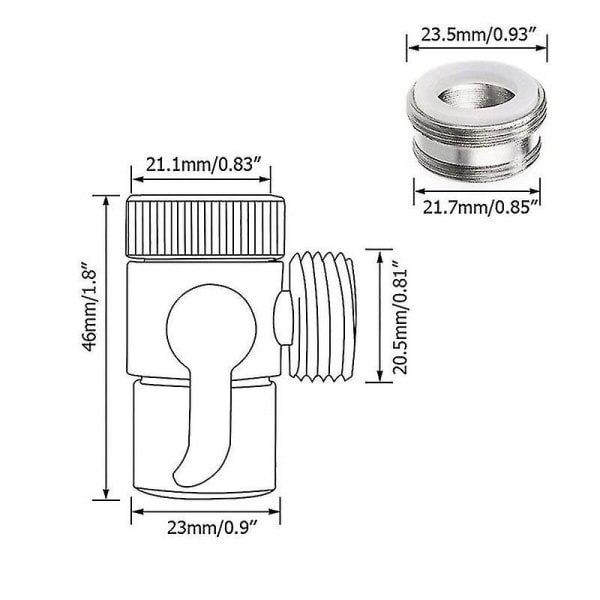 Bryterkranadapter Kjøkkenvask Splitter Avvikende Ventil Vannkran Kobling For WC Bidet Dusj