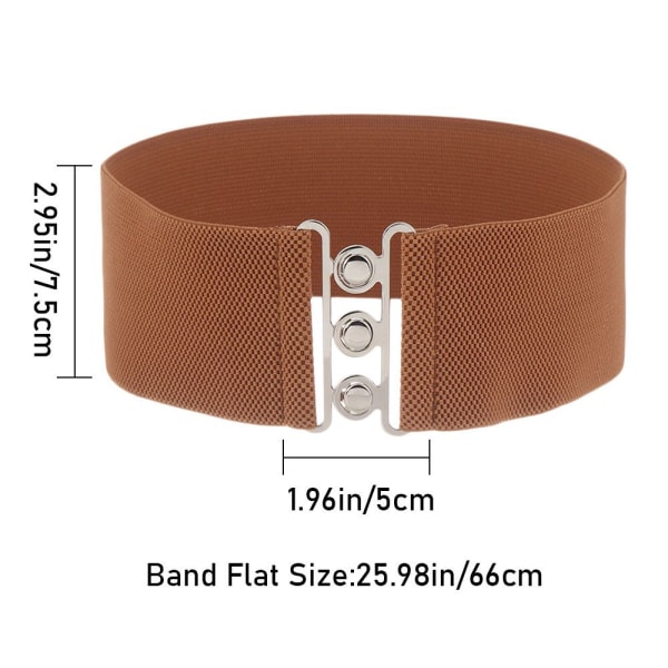 Bred elastisk bälte metallspänne midjeband BLÅ blue