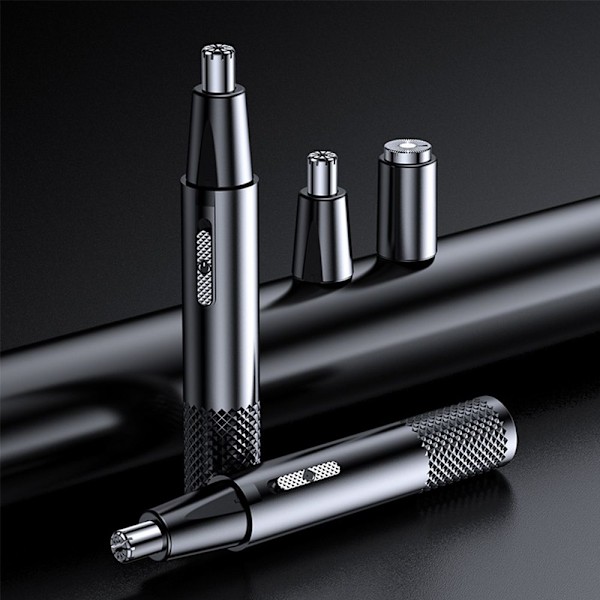 Næsehårstrimmer Barbering sort black Double cutter head