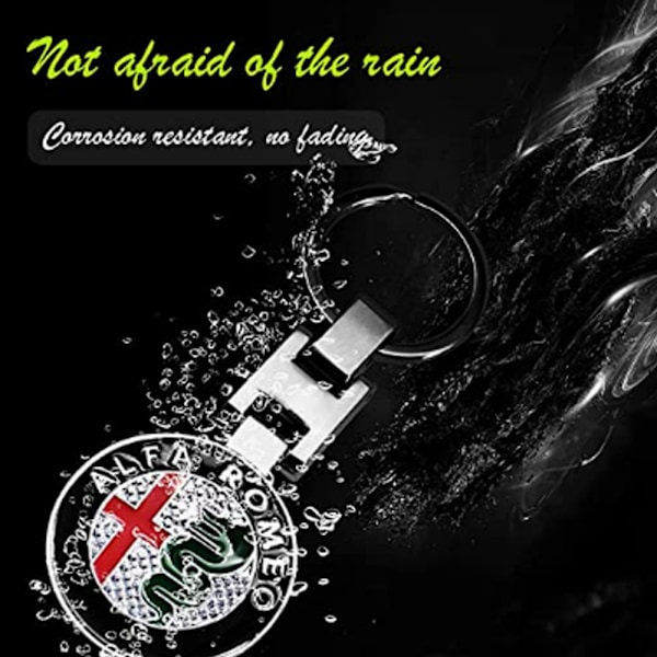2 stk. dobbeltsidet Alfa Romeo bil logo bil metal nøglering vedhæng_xx