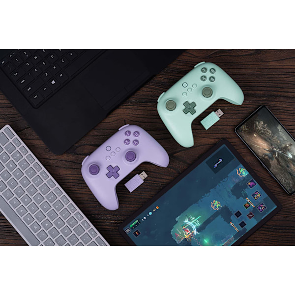 8Bitdo Ultimate C 2.4g Langaton Ohjain Windows PC:lle, Androidille, Steam Deckille & Raspberry Pi:lle (Kentänvihreä)