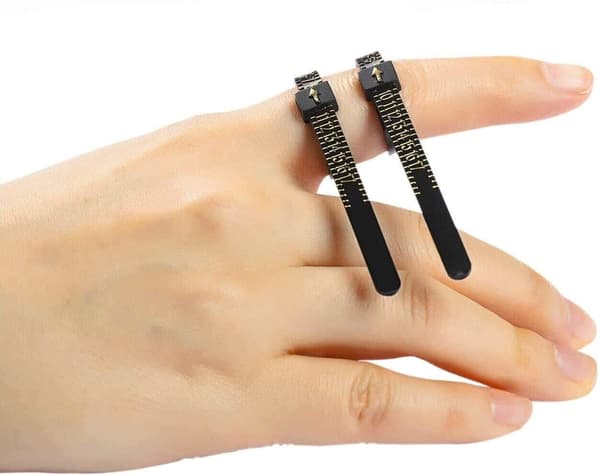 Ringmätare, Smyckesmätning Plast Fingermätare Black