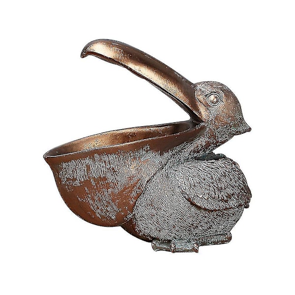 Toucan Nøgle Opbevaring Figur Pelican Statue Opbevaringskurv Dyr Fugle Form--bronze