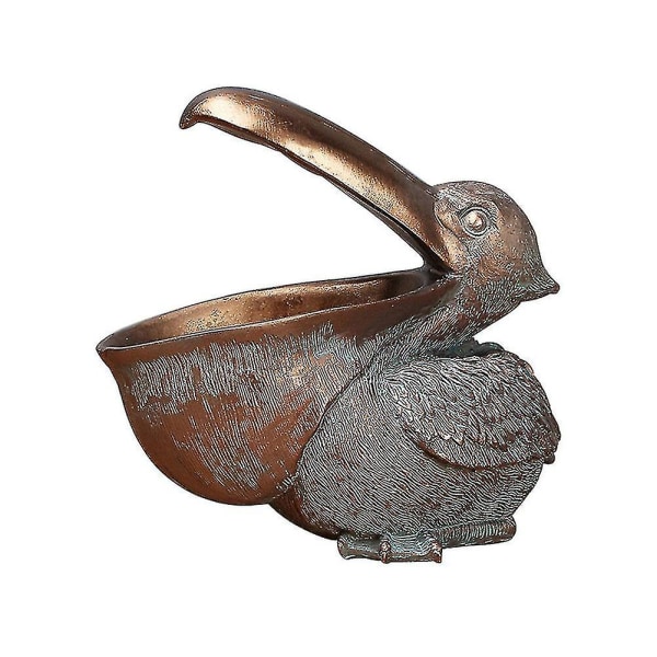 Tukannøkkeloppbevaringsfigur Pelikanstatue Oppbevaringskurv Dyr Fugler Form--bronse