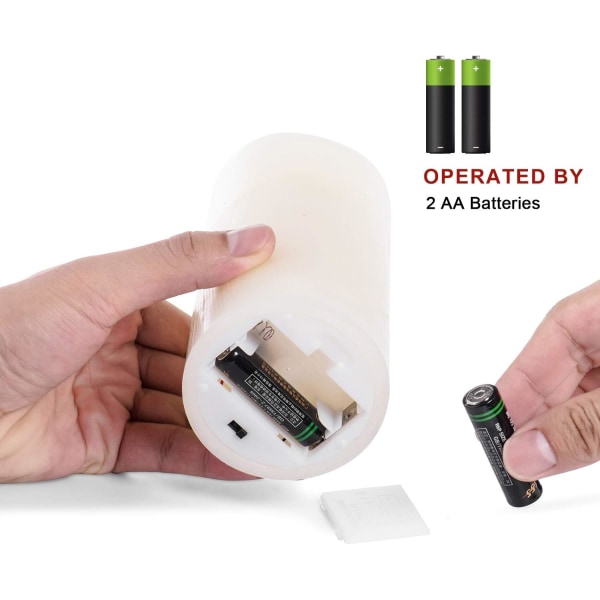Flamlösa ljus Batteridriven pelare Real Wax Flimrande LED- set