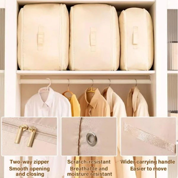 Ultra Space Saving Self Compression Organizer, Compression Packing Cubes, Expandable Packing Organizers(grå) grey