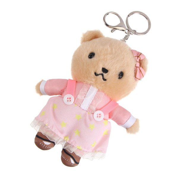 1 stk Cartoon Bear Design nøkkelring Nydelig plysj dukkeveske anheng Chic barnegave (13,5x6 cm, rosa)