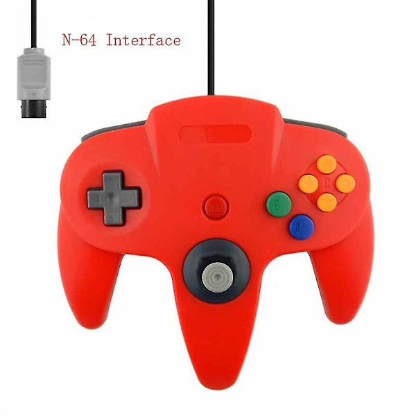 2-pak Klassisk Ledningsforbundet N64 Controller Retro Spil 64 Bit Spil Controller Joystick Udskiftningscontroller 05 1pc