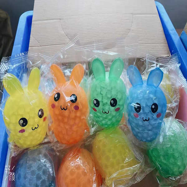 Påskkorgsprylar, 4-pack Squishy Påskkanin Stressbollar för Vuxna, Påskkorgsprylar