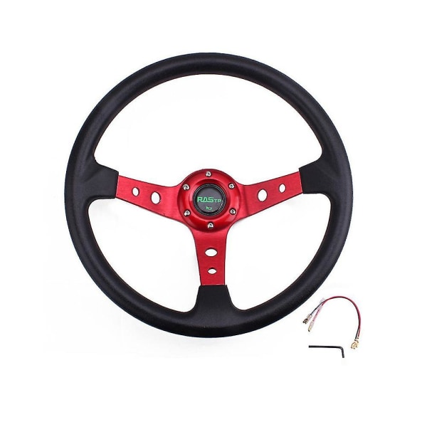 Bilmodifieringstillbehör Ratt Pu Racing Ratt Racing Game Deep Disk 14 tums ratt - Svart Aespa