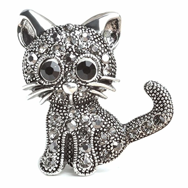 Premium Quality Ladies Animal Brooch Cute Cat Rhinestone Cat Brooch Pin Fashion Jewellery