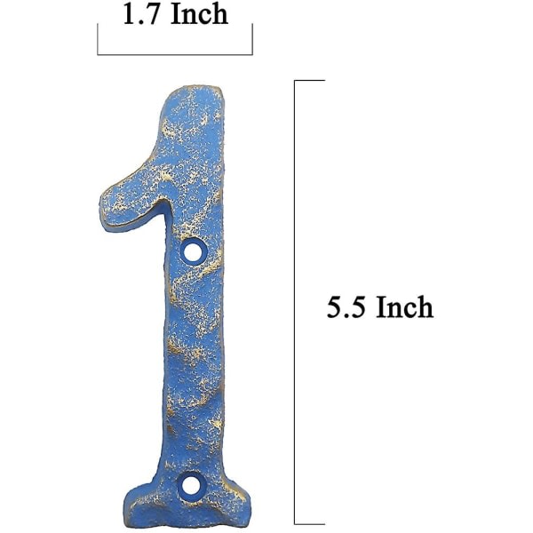 5,5 tommers husnummer - støpejerns hjemmeadressenummer - solid og tung / lett