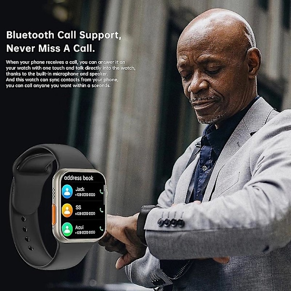 S9 Ultra Smartwatch 2.02\" HD Stor Skärm Smartwatch för Män och Kvinnor Bluetooth Samtal Bluetooth Musik Sömnövervakning Trådlös Klocka Grey