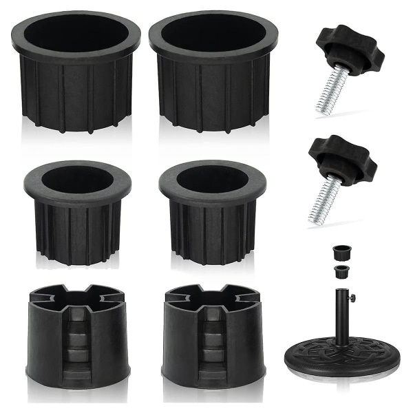 8 stk Paraply Base Stand Hull Ring Plug Deksel og Cap Patio Paraply Stand Stand Base Stabilisator