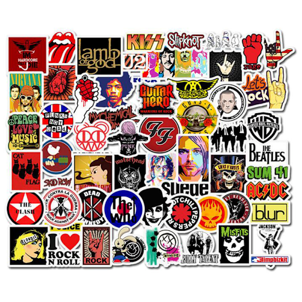 52 stk Rock and Roll Hip Hop Punk Musik Bandstickers til telefonen