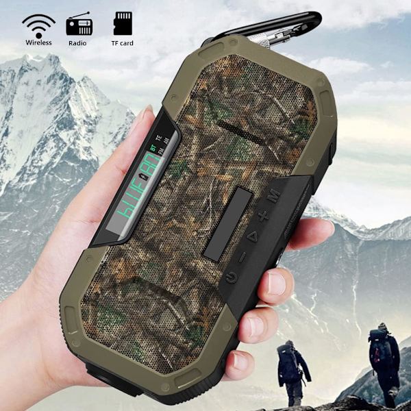 Vevradio med solpanel, 5000mAh Digitalradio med LCD-skärm, IPX5 Vattentät Solhandvevradio