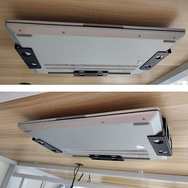 Laptop Stativ Under Skrivebord, Pladsbesparende Holder, Bærbar Computerholder, Display