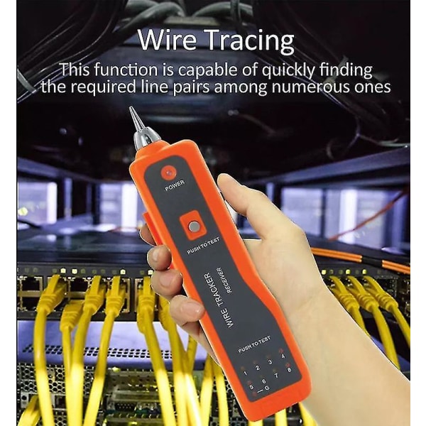 Lan-kabeltestare Signalöverföringsavstånd 1-3000m Rj11 Rj45 Network Wire Tracker (Färg: Orange)