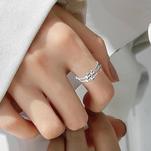 Justerbar Fidget Ring | Sød justerbar roterende ring | Fingertilbehør til kærester, kærester, ægtefæller, hustruer, partnere og ledsagere