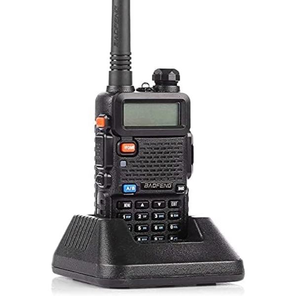 UV-5R To-vejs Radio Dobbelt Bånd 144-148/420-450Mhz Walkie Talkie 1800mAh Li-ion Batteri (Sort)