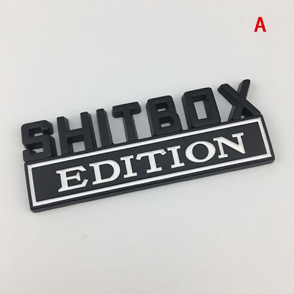1X 3D ABS-merkki SHITBOX EDITION -merkki auton takaluukun sivutarra A