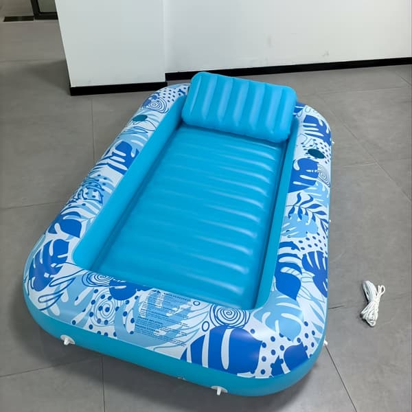 Oppustelig flydende seng til voksne Pool Strand Blue