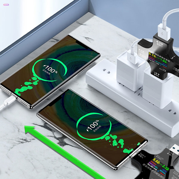 1:ssä Type-C USB -testeri Värinäyttöinen digitaalinen yleismittari, USB-C jännitteen ja virran volttimittari ampeerimittari-ilmaisimet