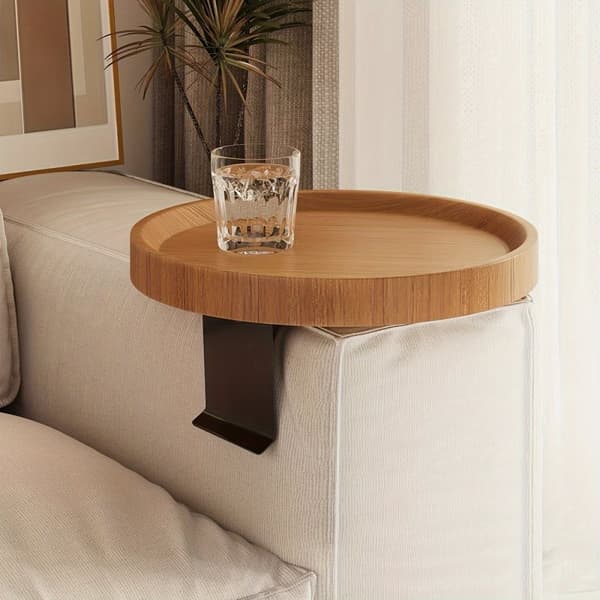 Armlænsbakke Sofa | Bord til Sofa Armlæn | Justerbar, 30cm Eg