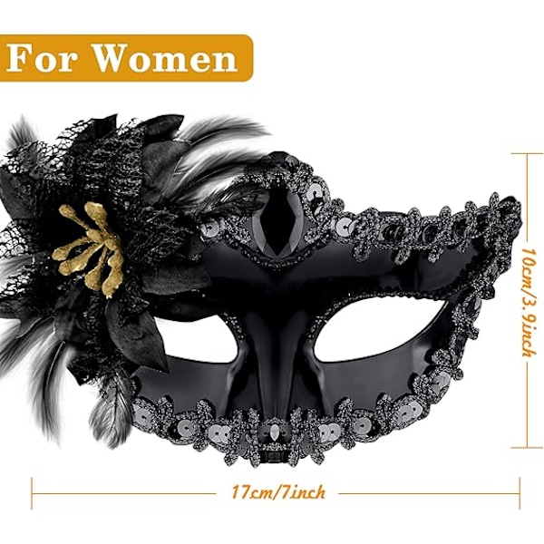 Ocean Par Venetiansk Mask Maskerad Mask Kvinna Spets Venetiansk Mask