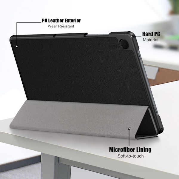 Samsung Galaxy Tab A9 Plus -kotelo, kolminkertainen, musta