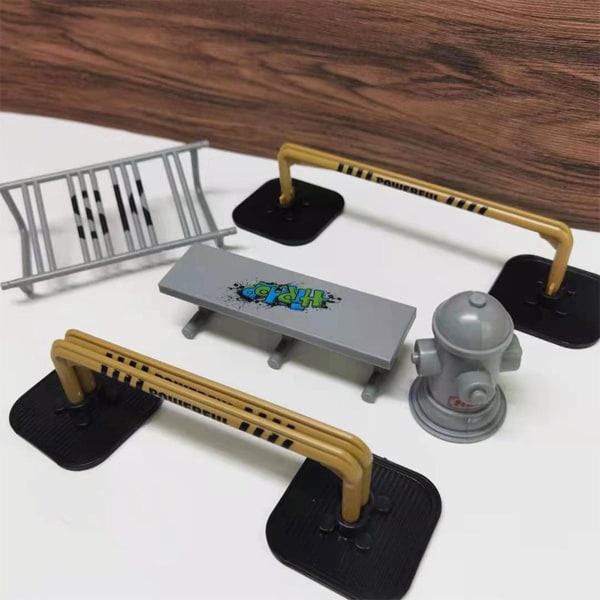 10 stk/sett Skateboard Scenerekvisitter Kompakt Utsøkt Håndverk Plast Grip Board Hindringer Gatebarrierer for innendørs Jiyuge