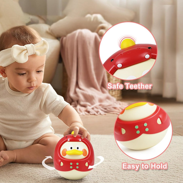 Dinosaur-And-And-Duck Roly Poly Baby Leke, Musikk-Vuggetøy | Tumbler Vuggetøy