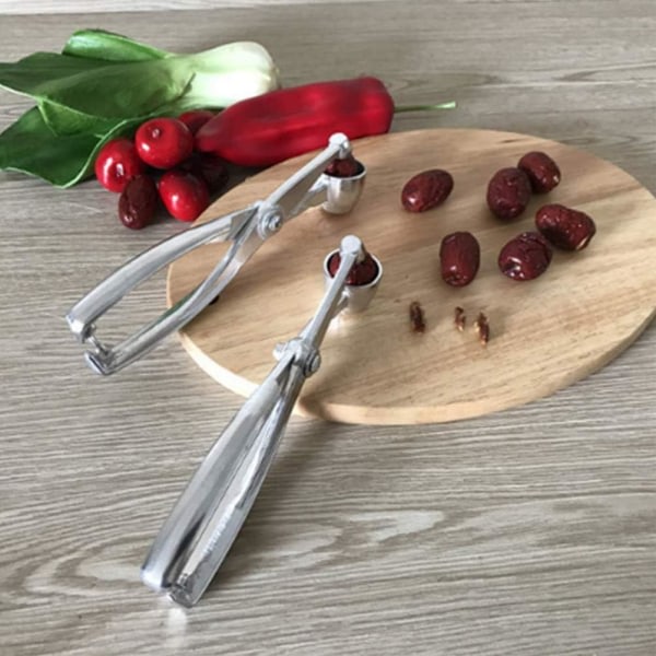 Cherry Pitter, Seed Remover med rostfri stav och livsmedelskvalitet mjuk silikonhållare, Cherry Stoner för att göra sylt, laga mat, baka och göra gelé