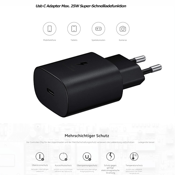 Hurtiglader USB C Ladekabel for Samsung Galaxy A55 A54 A53 A52 A52G A51