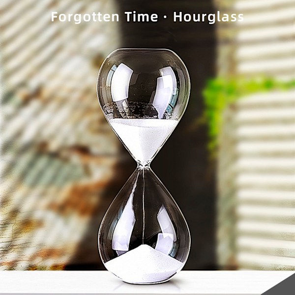 5/30/60 Minuters Rund Sandstimer Personlighet Glas Timglas Ornament Nyhet Tidshantering Verktyg Svart Black 60Mins