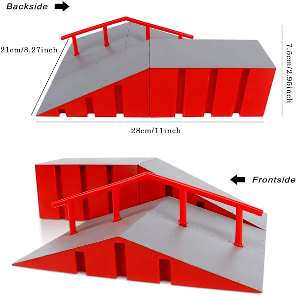 Fingerboard Ramp Tillbehör Set, Fingerboard Skate Park Kit Ramp Finger Skateboards Träning Rekvisita för Barn och Barn (D)