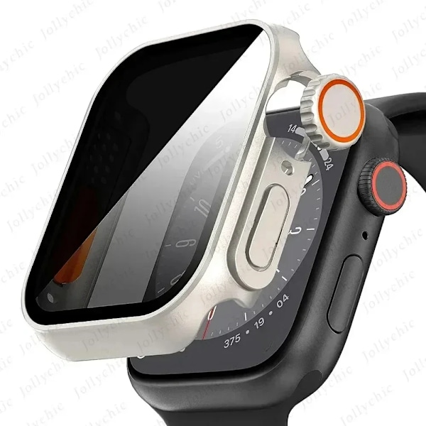 Kotelo Apple Watchille Apple Watch Series 9/8/7/6/5/4 Watch 44 45 41 40Mm Vaihto Ultra Privacy Tempered Glass Näytönsuojaksi Starlight Starlight Series 789 41mm