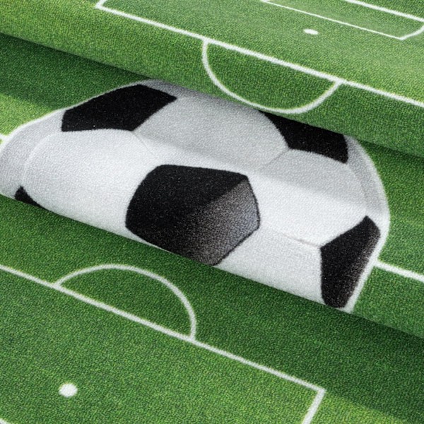 Barnmatta Kort Lugg Fotbollsplan Design Baby Barnkammare Lekrum Mjuk Tvättbar Rektangulär Pojkar Grön