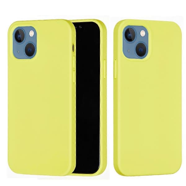Flytende silikonbeskyttelsesdeksel til iPhone 13 mini - Grønn Multicolor Yellow