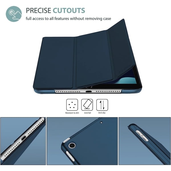 ProCase iPad 10.2 Etui iPad 9. generasjon, hardt bakdeksel Blå