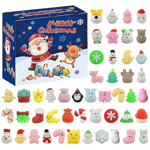 2022 Adventskalender 48 st Mochi Squishy Leksaker för Barn 24 Dagar Julgåva för Barn Söta Djur Stressavlastande Leksaker för Flickor Pojkar_m