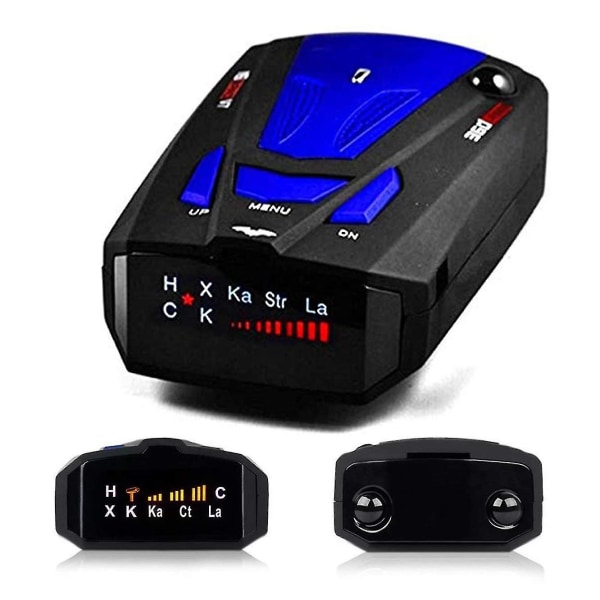 Radardetektor, by-/motorveimodus 360-gradersdeteksjonsradardetektorer med LED-skjerm for biler, talealarm og bilhastighetsalarmsystem