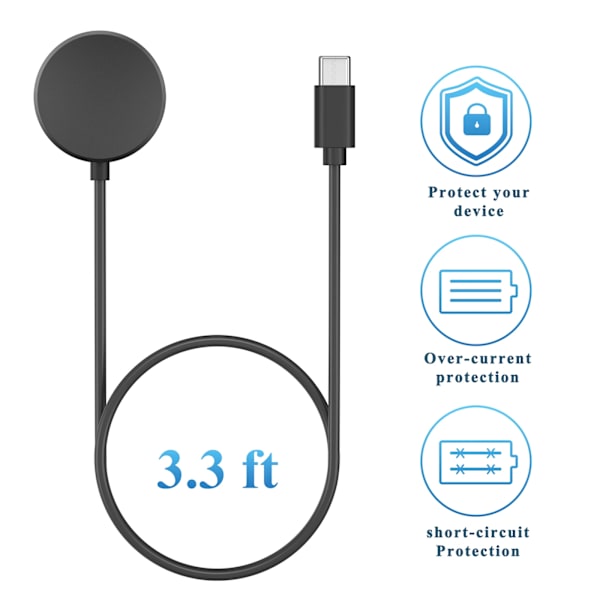 Oplader til Samsung Galaxy Watch 6/5/4 40/44mm 3 41/45mm 5pro 45mm Opladningsdock til Galaxy Watch 4 6 Classic 42/46mm 43/47mm 100 cm