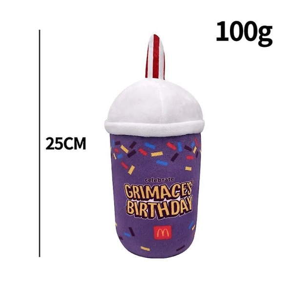 1-2 stk Grimace bursdag Grimace plysj Grimace Shake plysj farge dukke spill utstoppet dyr myk leke maskot flaske gave gutt barn J J About 20cm