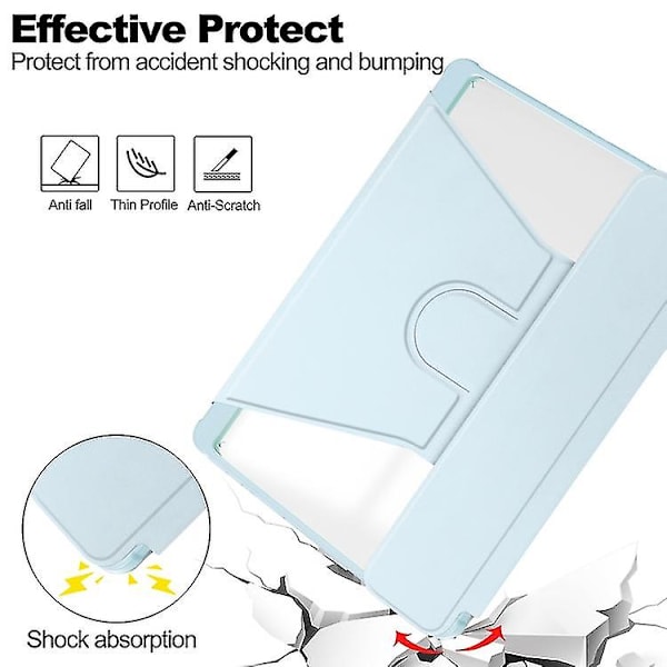 Transparent Smartfodral med tangentbord för Samsung Galaxy Tab A9+ 360 graders rotation Sky Blue