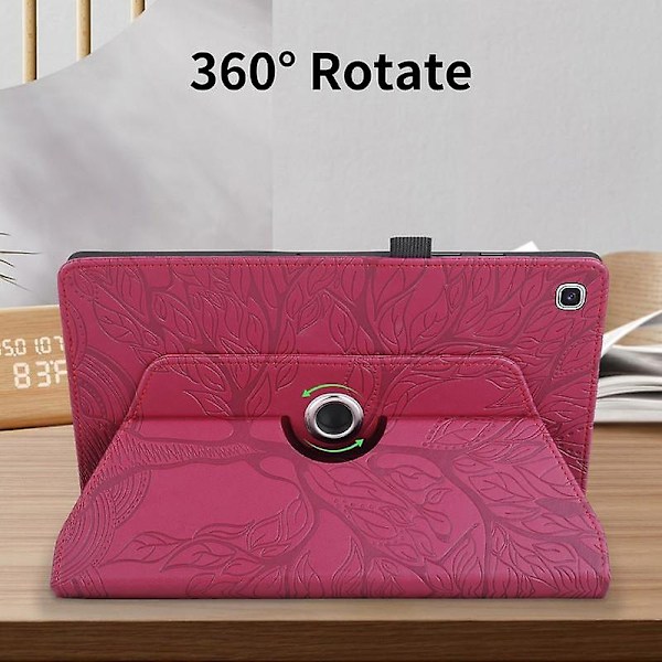 Nytt Samsung roterande fodral för Galaxy Tab S6 Lite 2022/2020 10,4 tum SM-P610/P613/P615/P619-360 Degr-WELLNGS Wine red