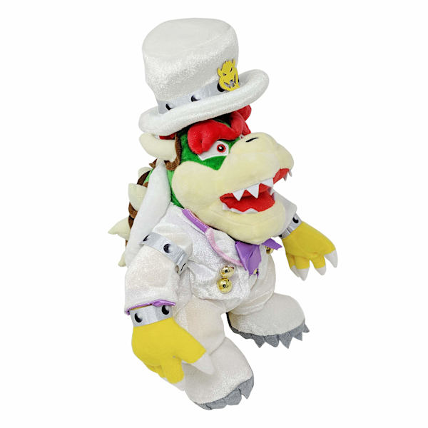 Bästa Super Mario White Bowser i bröllopsklänning Odyssey King Koopa Stor Plysch (Bowser Brudgum Bröllop)