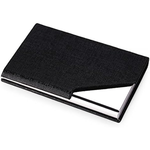 Visitkortshållare Lyxigt PU-läder och rostfritt stål Multi , Visitkortshållare Plånbok Kreditkorts-ID - Case (svart)