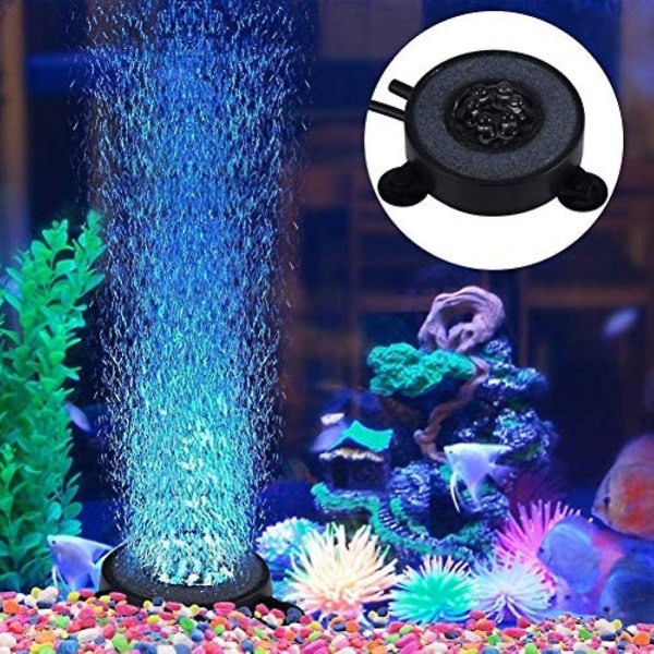 Nedsenkbar boblelys for akvarium 6 LED-lys dekorasjon Fargerikt lys med luftboble (1,2w)